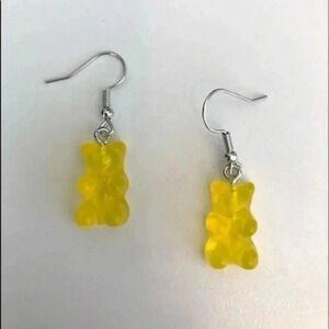Yellow Gummy Bear Resin Earrings NWT